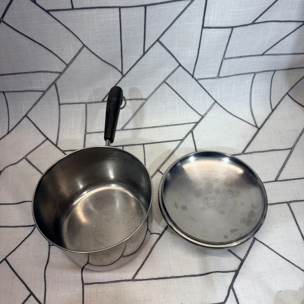 Revere Ware Saucepan 2 Qt Silver Copper Bottom Vintage Lid Bakelite Handle